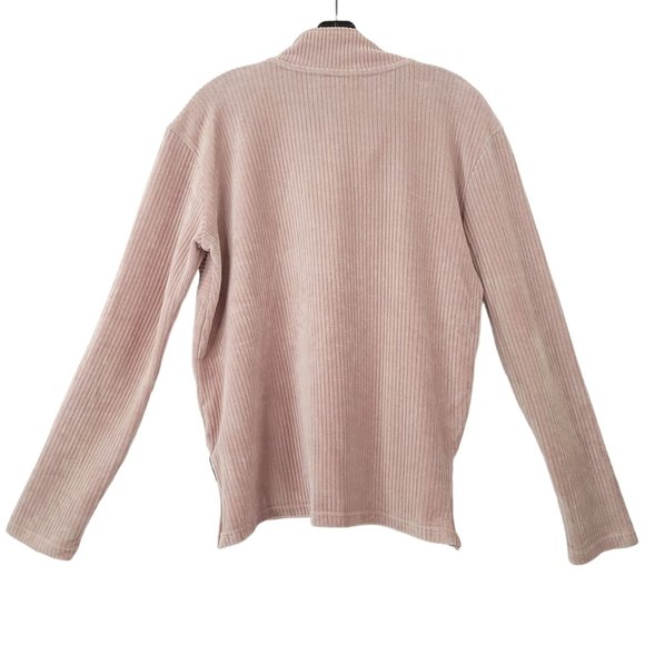 Simply Southern Velour Corduroy Pink Mauve Pullover Top Womens M Long Sleeve - Picture 2 of 16